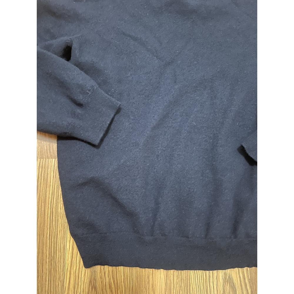 Brooks Brothers Mens XL V Neck Sweater Italian Merino Wool Navy Blue - Picture 8 of 11